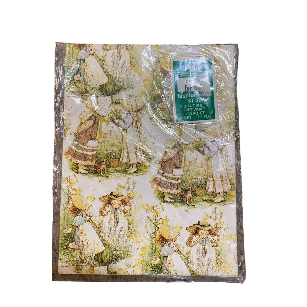 Vintage Americard American Greetings Gift Wrap for Girls NEW Frontier Girls Bonn